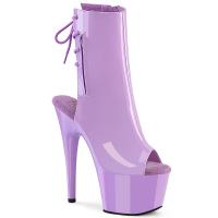 ADORE-1018 Pleaser high heels platform open toe ankle boot lavender patent