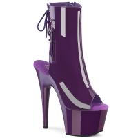 ADORE-1018 Pleaser high heels platform open toe ankle boot purple patent