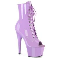 ADORE-1021 Pleaser high heels platform peep toe lace-up ankle boot lavender patent