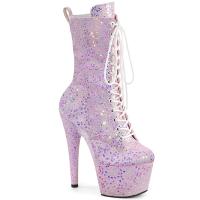 ADORE-1040-IG Pleaser high heels platform ankle boot lilac iridescent glitter