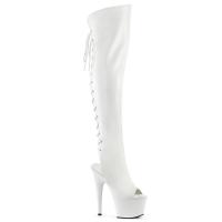 ADORE-3019 Pleaser high heels platform open toe/heel thigh high boots white matte