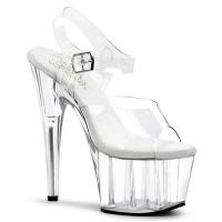 ADORE-708  Pleaser high heels platform ankle straps sandal clear leather insole