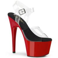 ADORE-708  Pleaser high heels platform ankle straps sandal clear black red