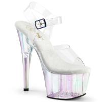 ADORE-708HT Pleaser vegan high heels ankle strap sandal holo clear holo tinted