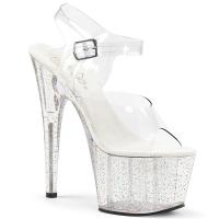 ADORE-708MG Pleaser high heels platform sandal transparent mini glitter