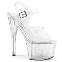 ADORE-708MMG Pleaser high heels platform sandal transparent mini glitter