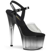 ADORE-708T-2 Pleaser vegan high heels ankle strap sandal ombre black clear