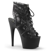 ADORE-796LC Pleaser high heels open/toe platform bootie black mesh lace overlay