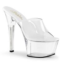 ASPIRE-601 Pleaser high heels platform slide clear vegan insole