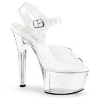 ASPIRE-608 Pleaser High-Heels Plateausandaletten transparent vegane Innensohle