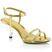 BELLE-316 Fabulicious slingback sandal gold metallic clear with rhinestones