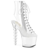 BLISS-1016C Pleaser vegan high heels open toe high heels ankle boot clear