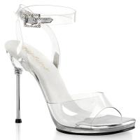 CHIC-06 Fabulicious high heels wrap around ankle strap sandal clear with metal heel