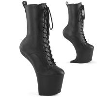 CRAZE-1040 Pleaser Damen High Heels absatzlose Plateaustiefeletten schwarz Matt