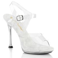 CUPID-408 Fabulicious vegan high heels mini-platform ankle strap transparent