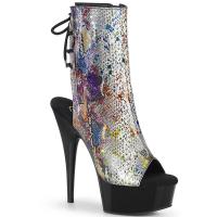 DELIGHT-1018SP Pleaser Damen High Heels Plateaustiefeletten Multicolor Schlangenprint