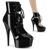 DELIGHT-600-22 Pleaser High Heels platform ankle bootie pump black patent