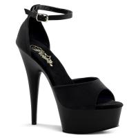 DELIGHT-618PS Pleaser high heels platform ankle strap sandal black potosoie matte