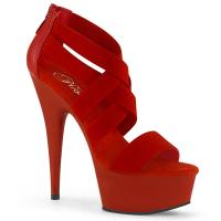 DELIGHT-669 Pleaser high heels platform criss cross sandal elastic straps red