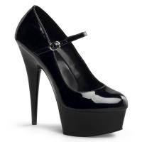 DELIGHT-687 Pleaser High Heels platform mary jane pump black patent