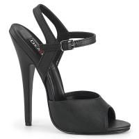 DOMINA-109 Devious ladies high heels ankle strap sandal black matte