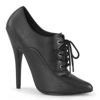 DOMINA-460 elegant vegane Devious High Heels Oxford Schnür Pumps schwarz Lederoptik