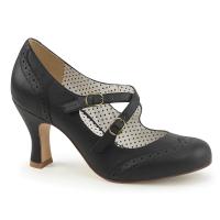 FLAPPER-35 Pin Up Couture kitten heel pumps black matte
