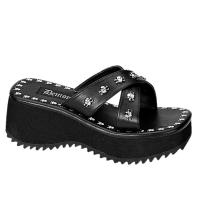 FLIP-05 DemoniaCult skull print studs platform sandalblack matte