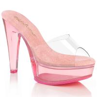 MARTINI-501 Fabulicious Damen High Heels Plateaupantoletten klar babypink getönt