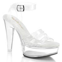 MARTINI-505 Fabulicious Damen High Heels Plateausandaletten klar Jellyoptik