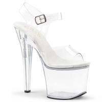 RADIANT-708 vegane Pleaser High-Heels Plateau transparente Riemchen Sandaletten