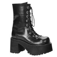 RANGER-301 DemoniaCult platform calf boot black front lace-up