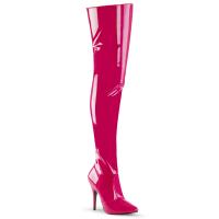 SEDUCE-3010 Pleaser Stiletto High-Heels Overkneestiefel hotpink Lack