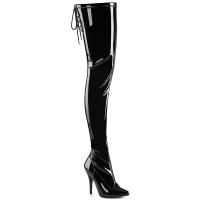 SEDUCE-4000SLT Pleaser vegan high heels stretch crotch overknee boot black patent