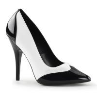 SEDUCE-425 Pleaser high heels two tone pump black-white patent