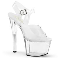 SKY-308VL vegan Pleaser high heels platform ankle strap sandal transparent