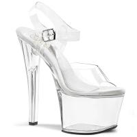 TREASURE-708 Pleaser vegan ankle strap sandal base compartment clear