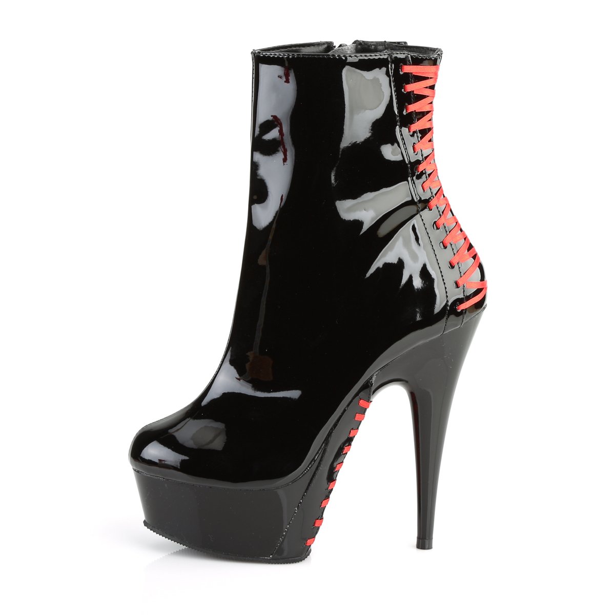 DELIGHT-1010 Pleaser High Heels Platform Ankle Boot black patent corset ...