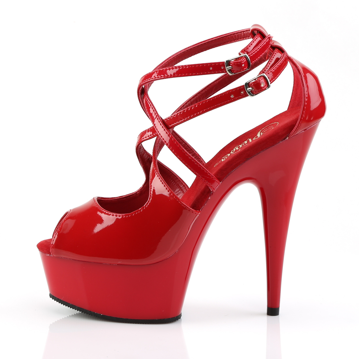 DELIGHT-612 Pleaser high heels platform double criss-cross ankle strap ...