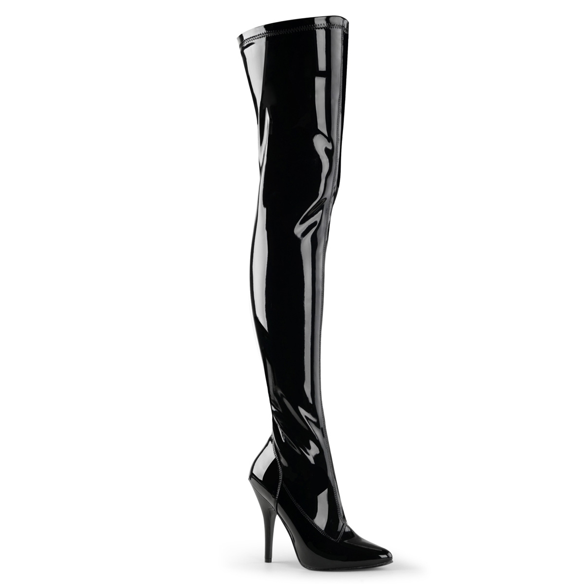 SEDUCE-3000 Pleaser high heels tigh stretch boots black patent - Schuh ...