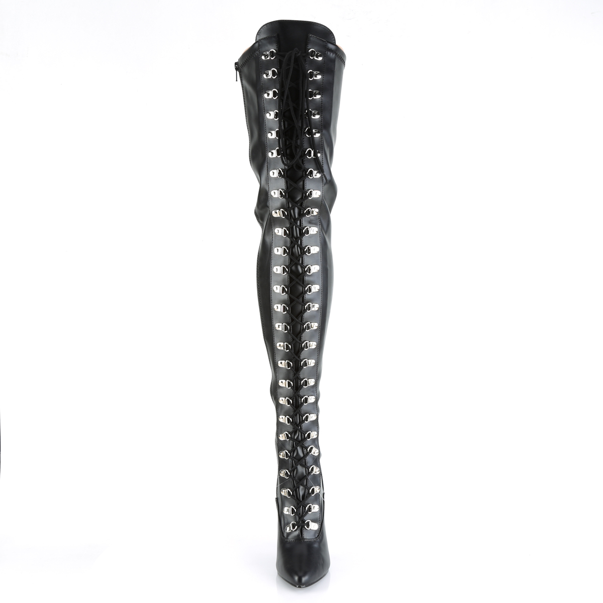 pleaser lace up thigh high boots