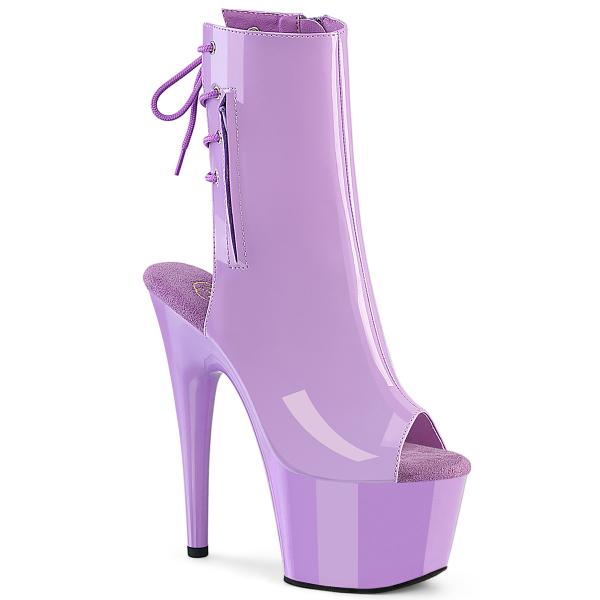 ADORE-1018 Pleaser high heels platform open toe ankle boot lavender patent