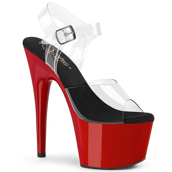 ADORE-708  Pleaser high heels platform ankle straps sandal clear black red