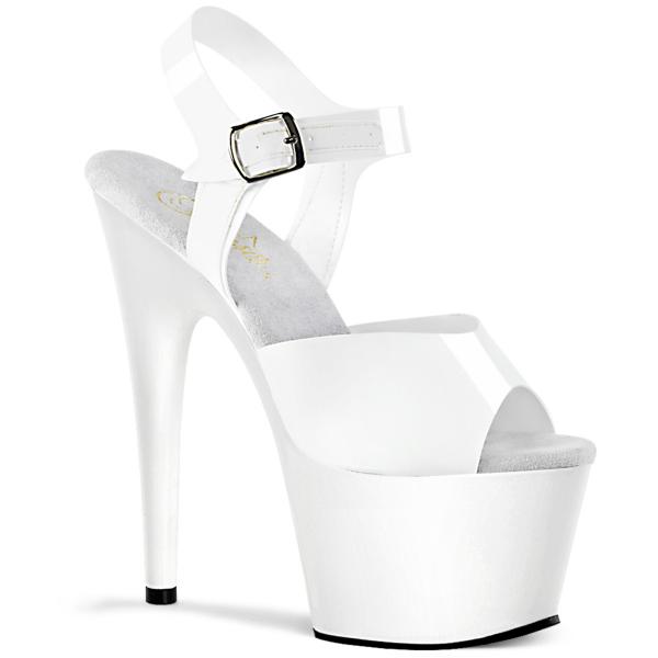 ADORE-708N Pleaser high heels platform ankle strap sandal white jelly-like tpu