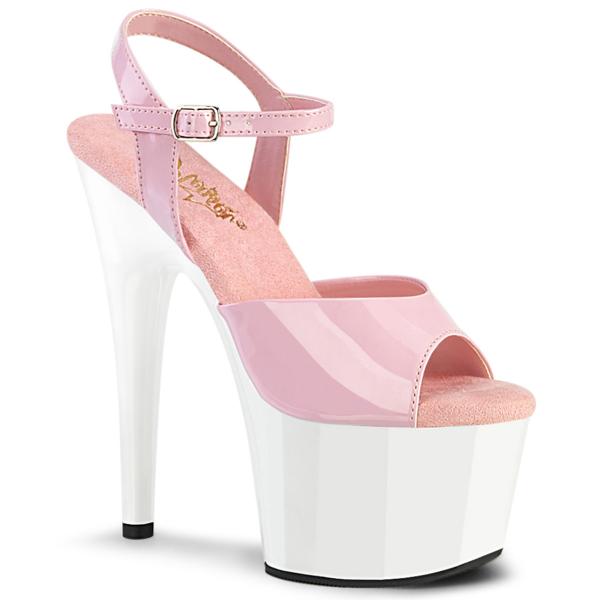 ADORE-709 Pleaser High Heels Platform Sandal baby pink white patent