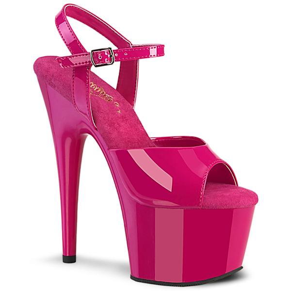 ADORE-709 Pleaser Stiletto High-Heels Riemchen Plateausandaletten hotpink Lack