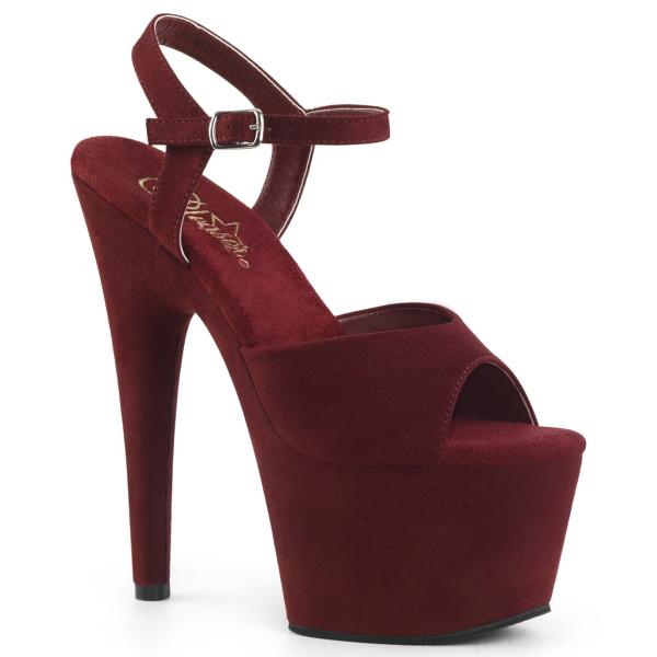 ADORE-709FS Pleaser High-Heels Plateausandaletten burgund Velours