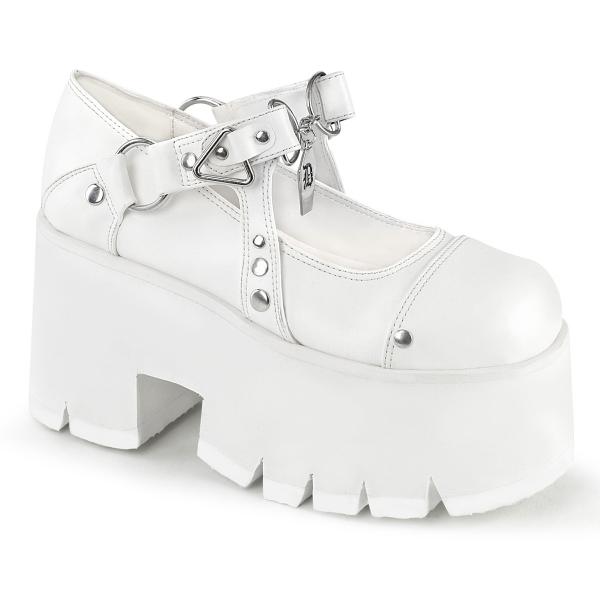 ASHES-33 DemoniaCult cut out platform pump hook & loop o-ring white matte