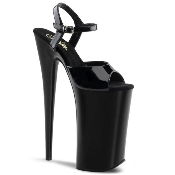 BEYOND-009 Pleaser skyscraper high heels platform sandal black patent ...