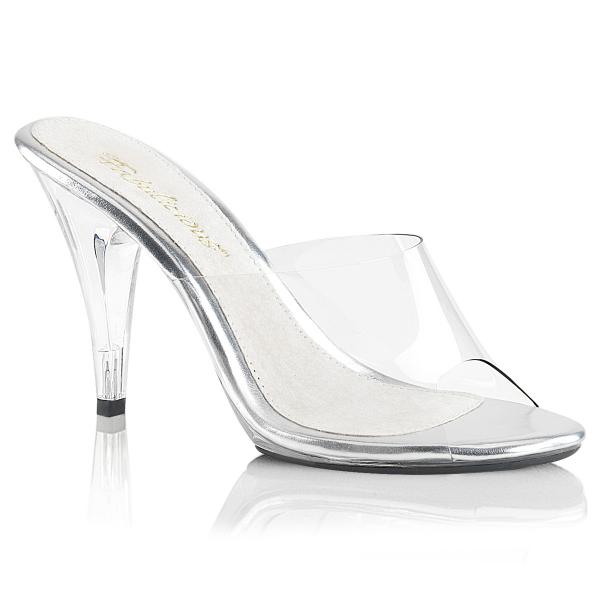 CARESS-401 Fabulicious slide sandal transparent leather insole